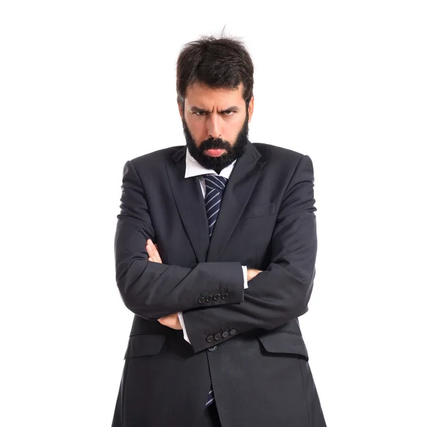 Sad businessman over white background — Stock Photo, Image