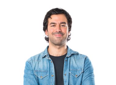 adamın kolları beyaz arka plan üzerinde çarpı işareti.