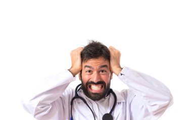 izole beyaz arka plan üzerinde hayal kırıklığına docotr