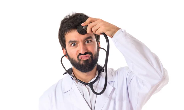 Doctor over white background — Stock Photo, Image