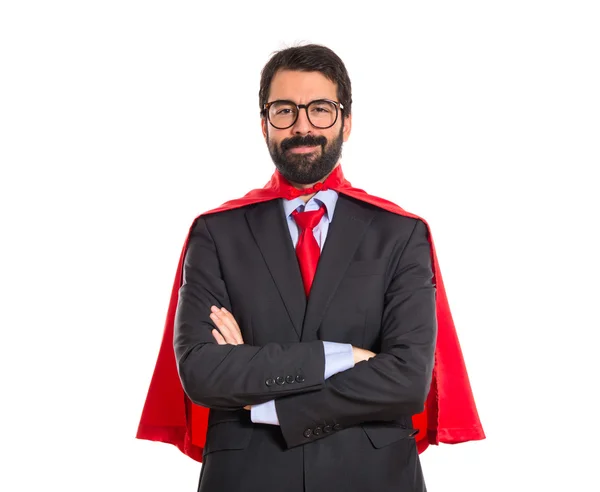 Empresário vestido de super-herói — Fotografia de Stock