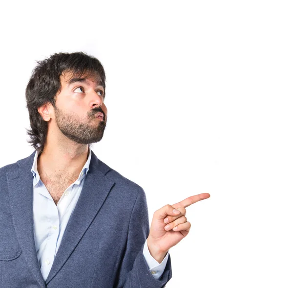 Businessman thinking over isolated white background — Stock Photo, Image