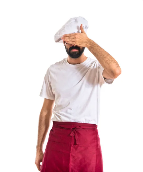 Šéfkuchař si zakryl oči — Stock fotografie