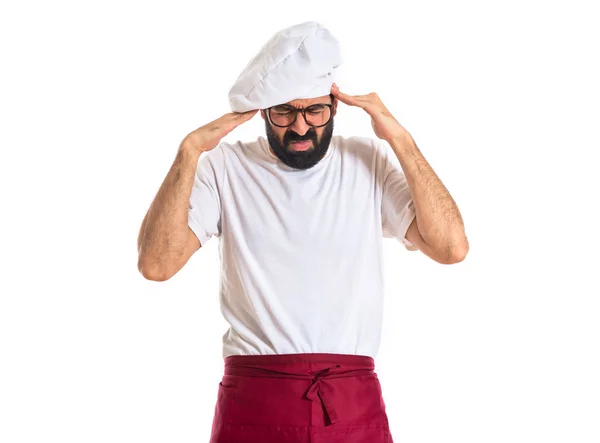 Chef frustrado sobre fondo blanco —  Fotos de Stock