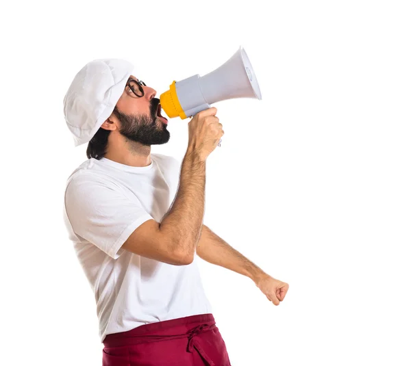 Chef gritando por megáfono — Foto de Stock