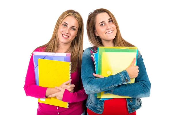 Estudiantes sobre fondo blanco aislado —  Fotos de Stock