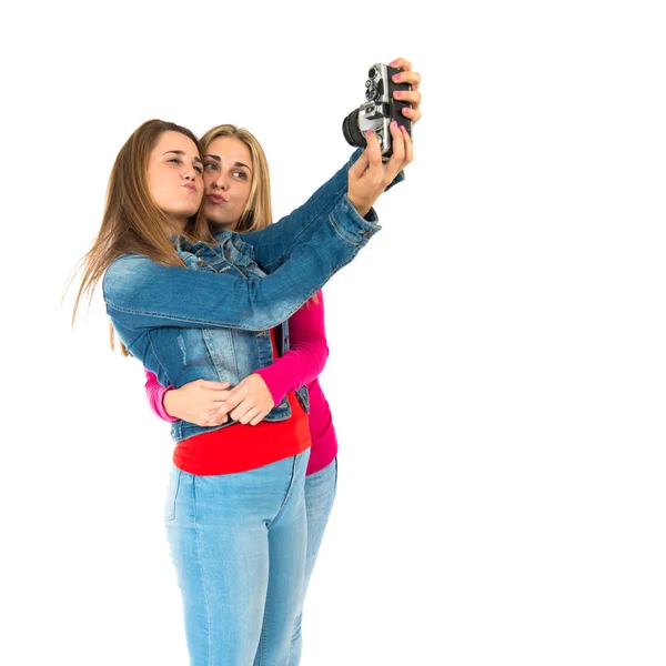 Estudante mulheres fazendo uma selfie — Fotografia de Stock