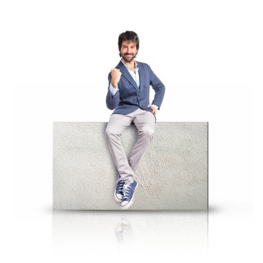 Dikdörtgen afişini şanslı adam