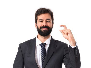 Beyaz arka plan üzerinde küçük iş işadamı işareti