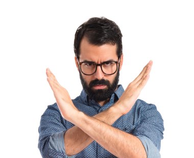 Hiçbir hareketi yapan genç hippi erkek