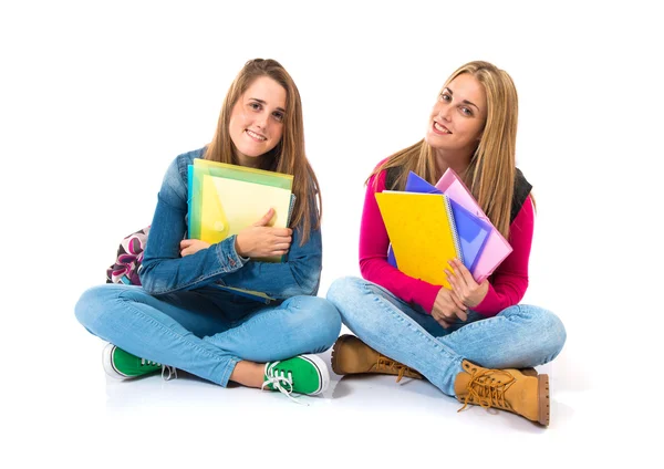 Estudiantes sobre fondo blanco aislado —  Fotos de Stock