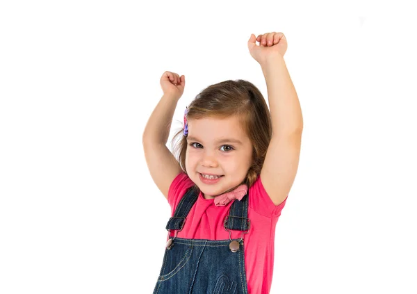 Lucky Kid over white background — Stock Photo, Image