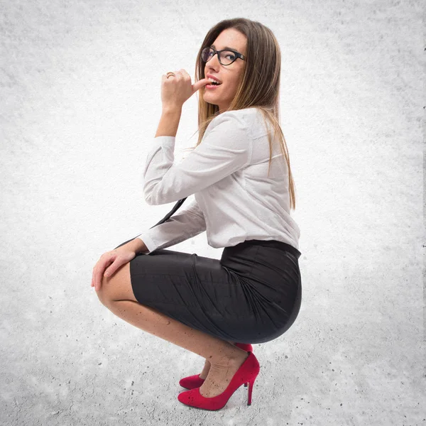 Jonge sexy zakenvrouw over geïsoleerde witte achtergrond — Stockfoto