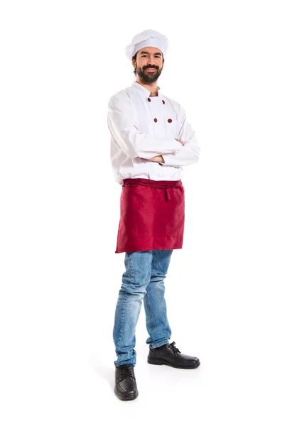 Chef con los brazos cruzados sobre fondo blanco —  Fotos de Stock
