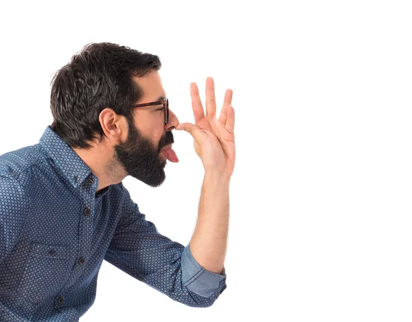 Young hipster man making a joke — Stock Photo, Image