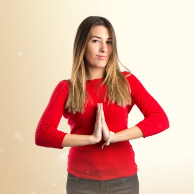 kadın zen izole beyaz zemin üzerine 