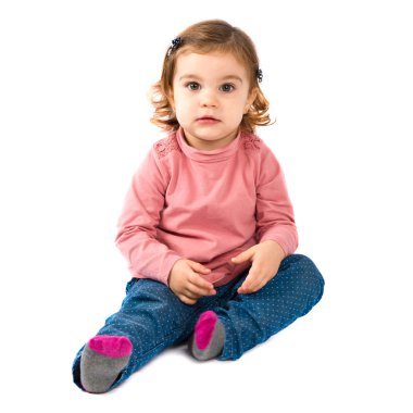 Şirin Bebek kız izole beyaz arka plan üzerinde 