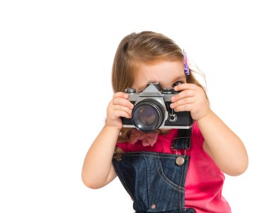 Beyaz arka plan üzerinde çekim çocuk