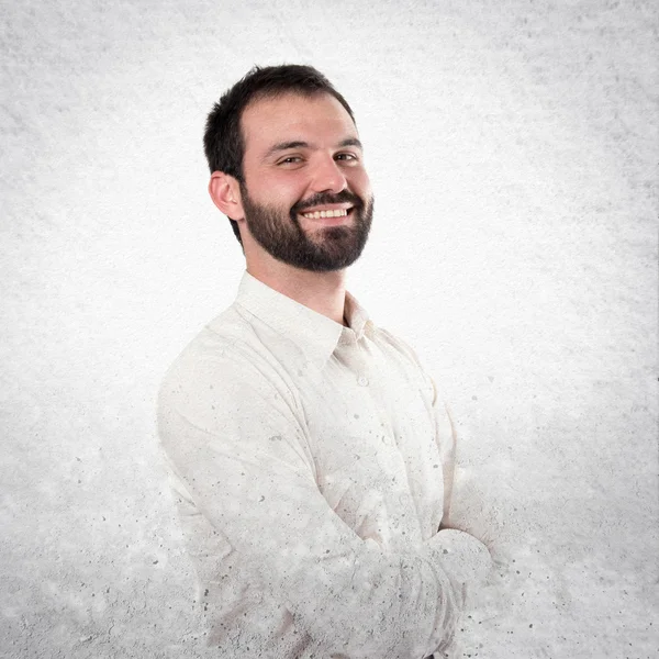 Business man with his arms crossed over isolated background — Stock Photo, Image