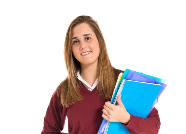 Student over white background — Stock Photo, Image