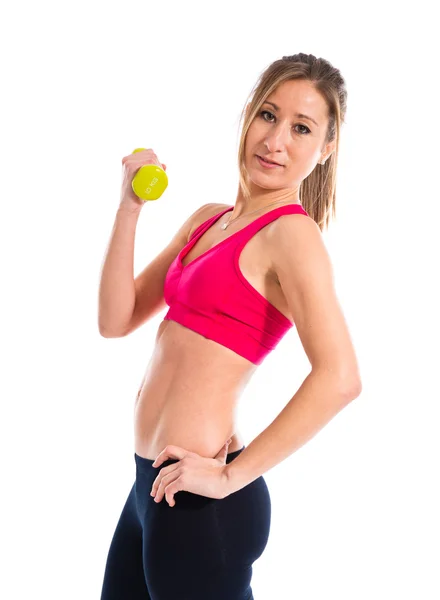 Esporte mulher fazendo levantamento de peso — Fotografia de Stock