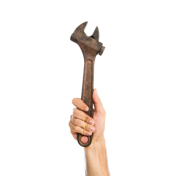 Wrench over isolated white background — Stock Photo, Image