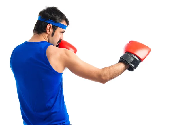 Sportivo con guanti da boxe — Foto Stock