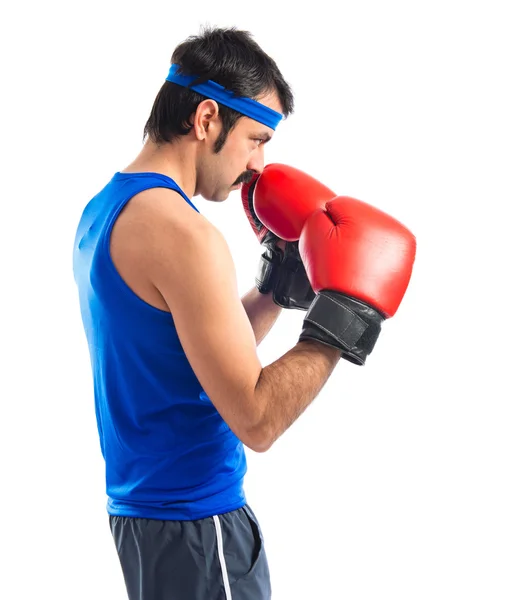 Deportista vintage con guantes de boxeo —  Fotos de Stock