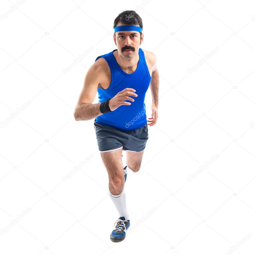 Vintage runner running fast 