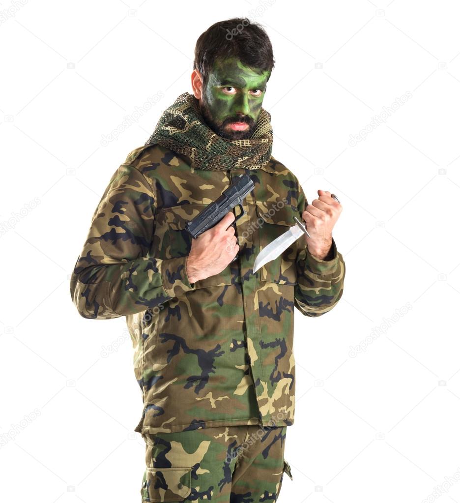 Soldier with a gun