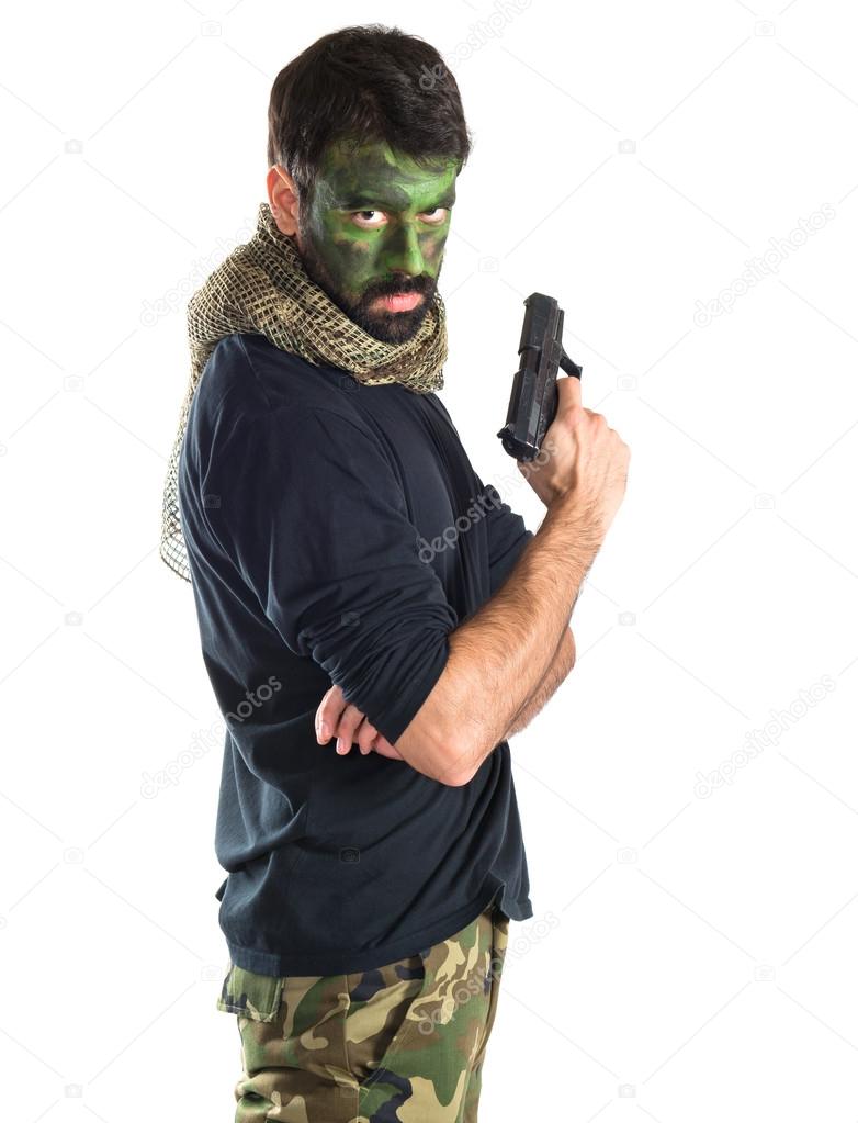 Soldier with a gun
