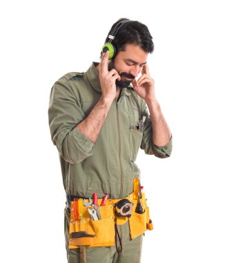 mechanic listening music