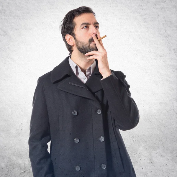 Handsome man smoking — Stock Photo, Image