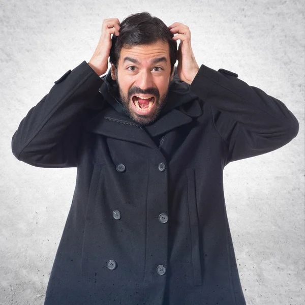 Frustrated man over white background — Stock Photo, Image