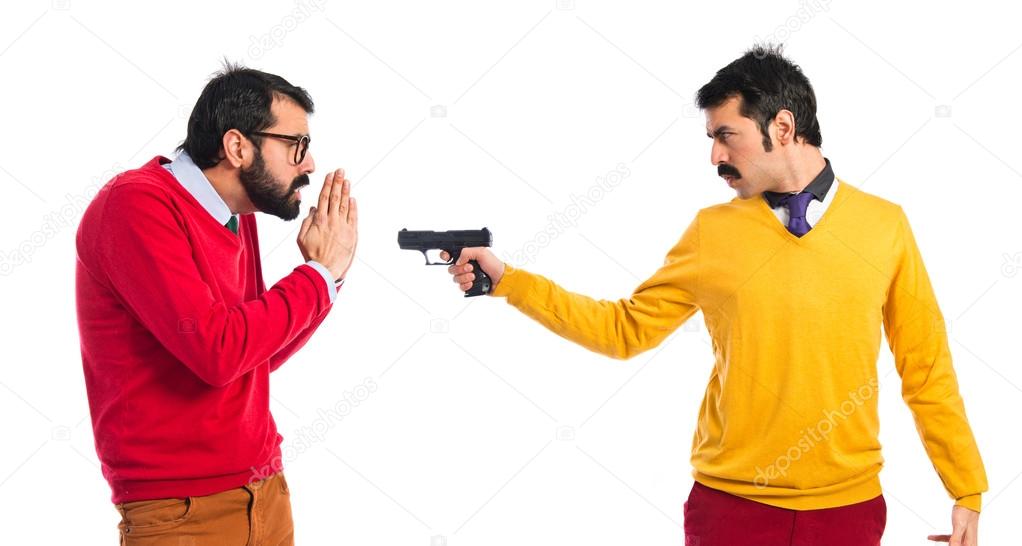 Man shooting his brother