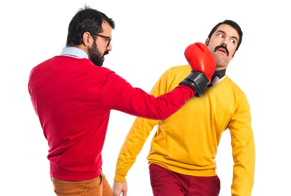 Twin brothers fighting — Stock Photo, Image