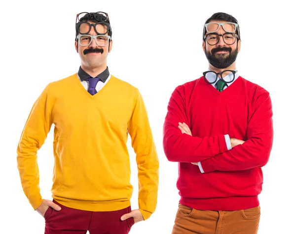 Hermanos gemelos con gafas —  Fotos de Stock