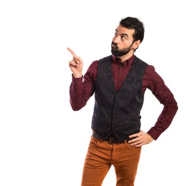 Yelek düşünme giyen adam