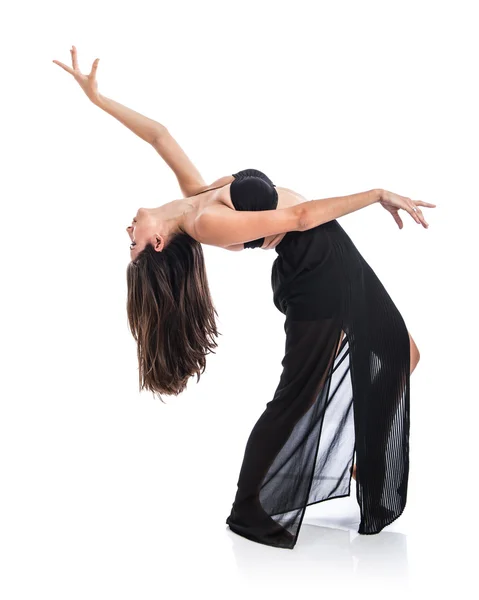 Joven bailarina de ballet posando sobre fondo blanco —  Fotos de Stock