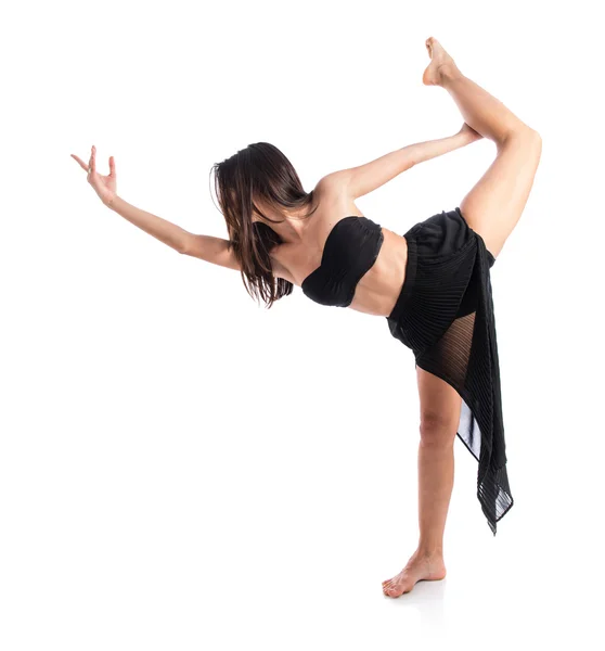 Jonge balletdanser springen op witte achtergrond — Stockfoto