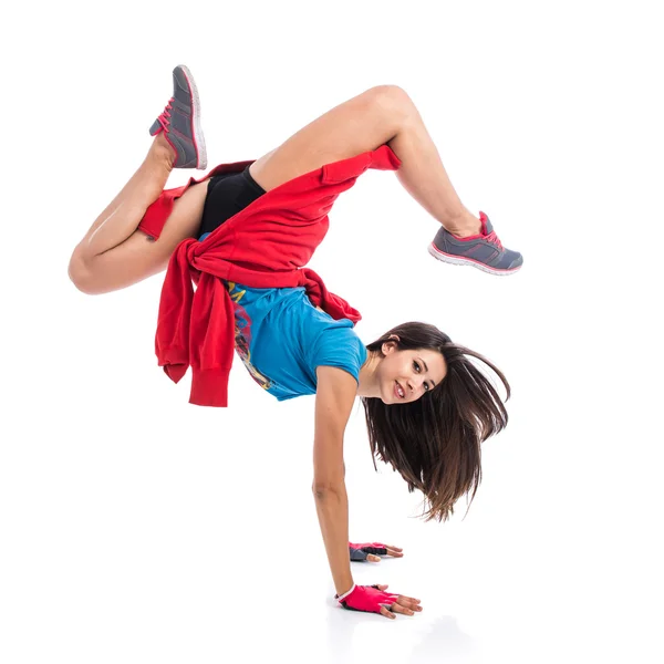 Ung kvinna dansar streetdance — Stockfoto