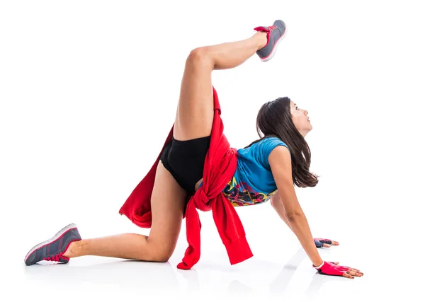 Jonge vrouw dansende Streetdance — Stockfoto
