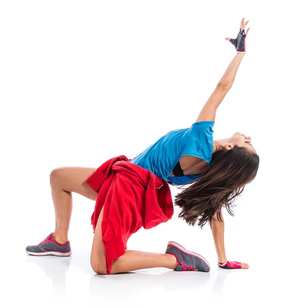 Jonge vrouw dansende Streetdance — Stockfoto