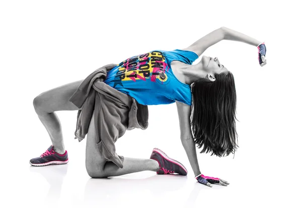 Mujer joven bailando street dance — Foto de Stock