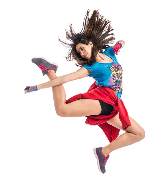 Tiener meisje springen in Streetdance stijl — Stockfoto