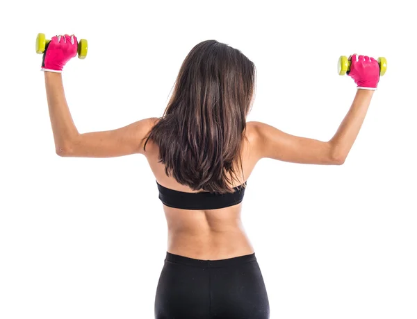 Deporte mujer haciendo levantamiento de pesas —  Fotos de Stock