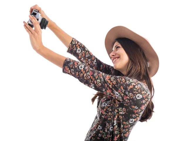 Donna che fa un selfie — Foto Stock