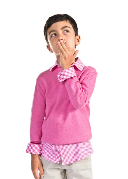 Boy doing surprise gesture — Stock Photo, Image