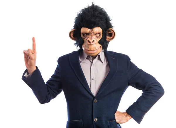 Opičí muž směřující nahoru — Stock fotografie
