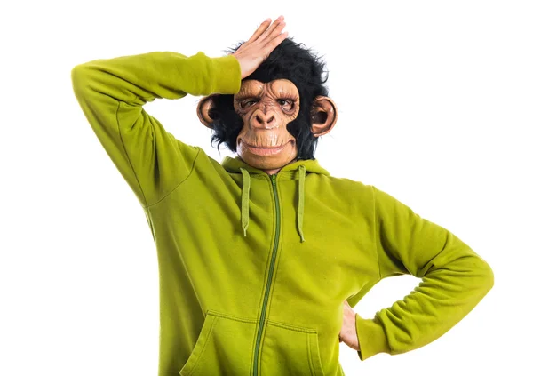Monkey man having doubts — Stock Photo, Image